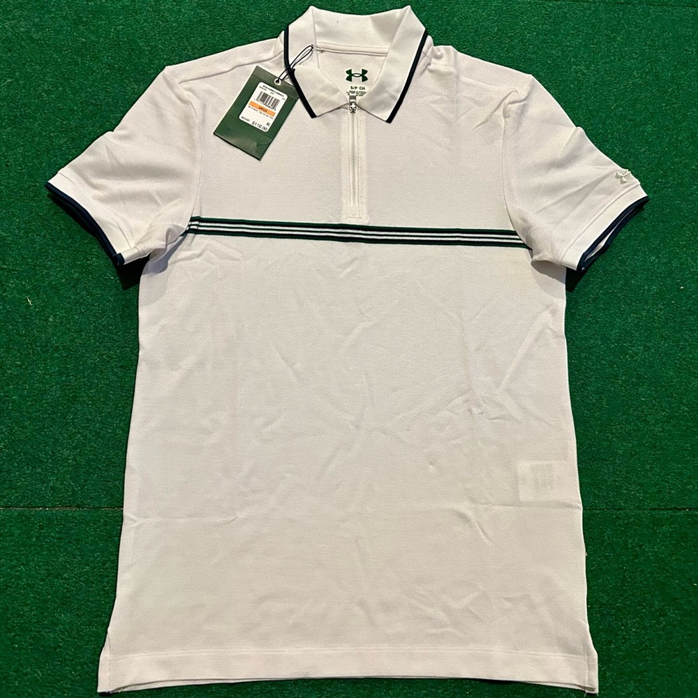 Under Armour Men's Polo Shirt in White with Black Accents